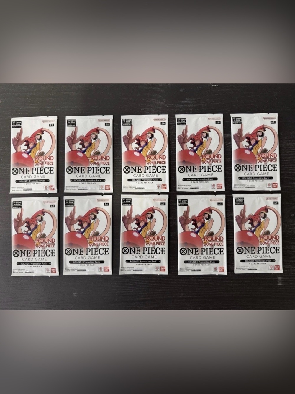 Round 1 x One Piece Card Game Promotional Pack - Lot of 10 Sealed Packs ENGLISH